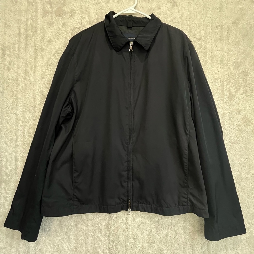 Banana Republic Men's Classic Black Zip Jacket Sz XL Work School Church